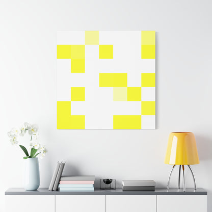 Yellow Pixel Grid - Canvas