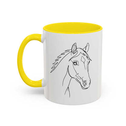 Horse Portrait Sketch - Color Accent Mug