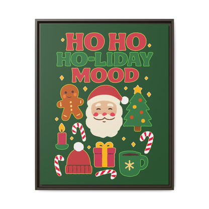 Framed Canvas Art, Festive Holiday, Cheerful Wall Art for Christmas, Santa Decor, Ho Ho Ho Seasonal Gift, Holiday Mood Wall Art