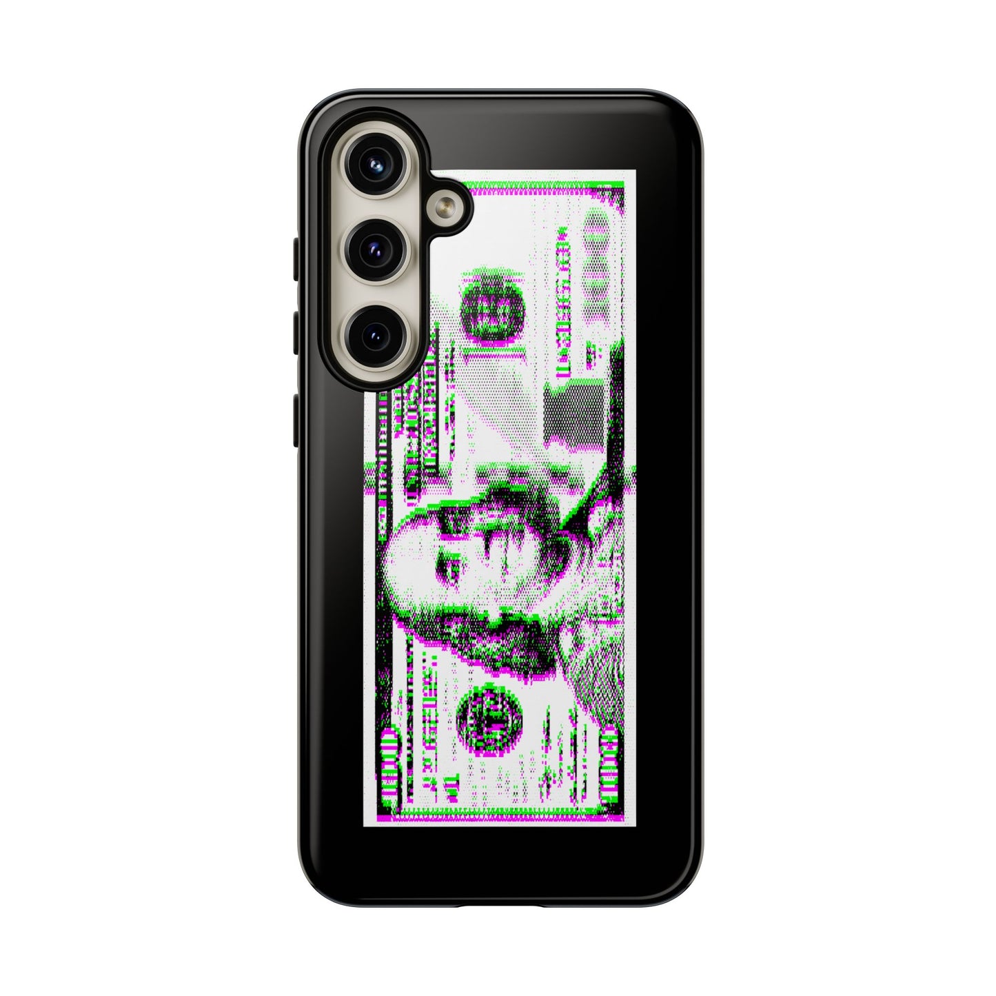 100 Dollars Bill - Green/Magenta Glitch - Phone Case