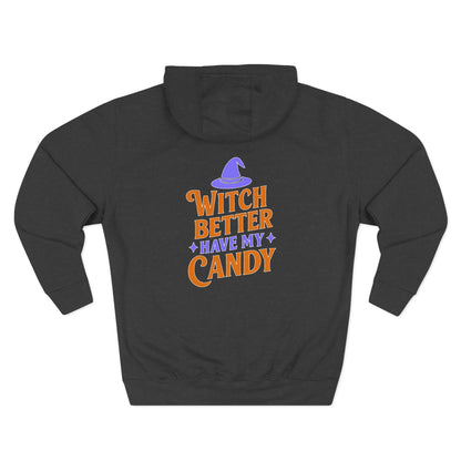 Witch-Themed Fleece Hoodie, Halloween Hoodie, Cozy Sweatshirt, Gift for Witches, Fall Fashion, Spooky Season Apparel