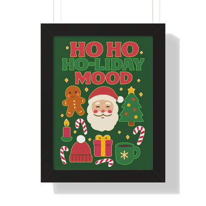 Festive Holiday Poster Print, Cheerful Wall Art for Christmas, Santa Decor, Ho Ho Ho Seasonal Gift, Holiday Mood Wall Art