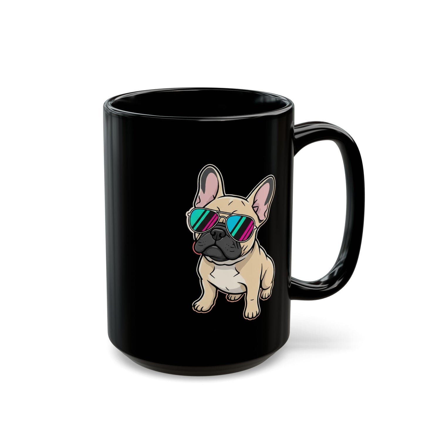 French Bulldog with Sunglasses - Black Mug