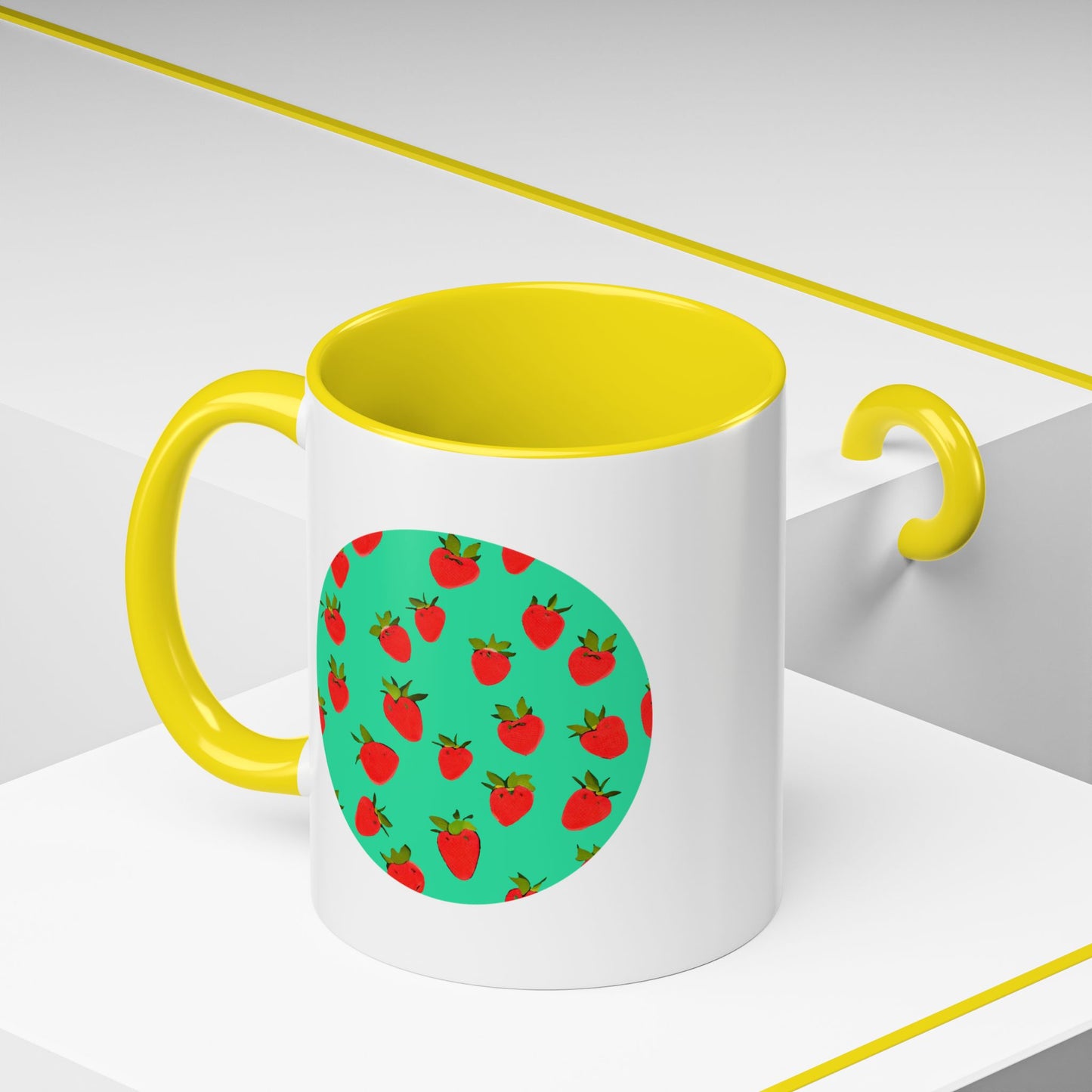 Strawberry Pattern - Color Accent Mug