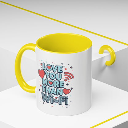 Love You More Than Wi‑Fi - Color Accent Mug
