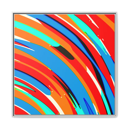 Abstract Rainbow Swirl Arc - Framed Canvas