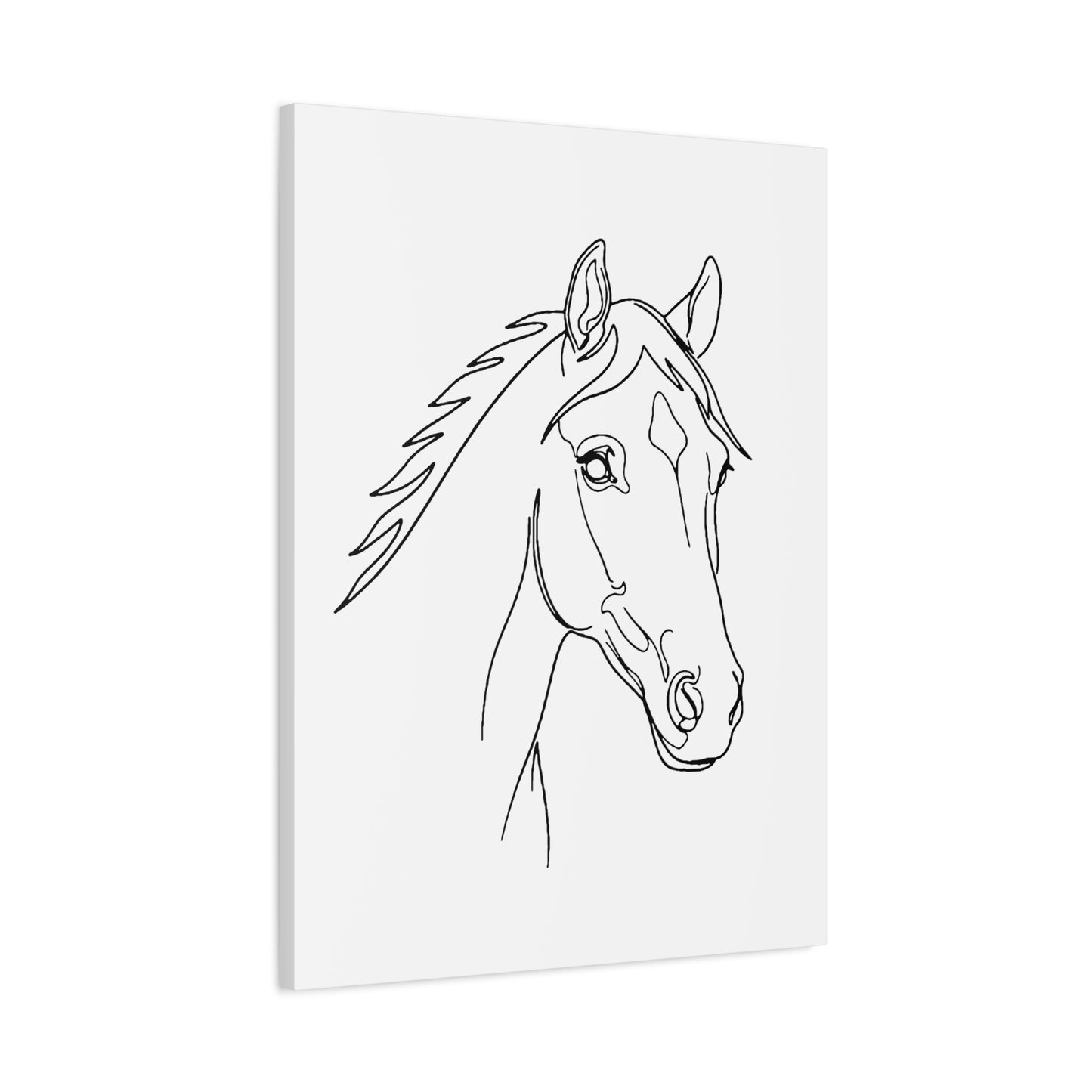 Horse Portrait Sketch - Stretched Canvas