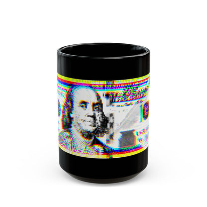 100 Dollars Bill - Neon Color Explosion - Black Mug