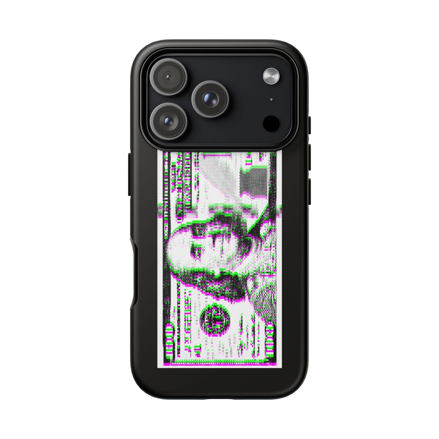 100 Dollars Bill - Green/Magenta Glitch - Phone Case