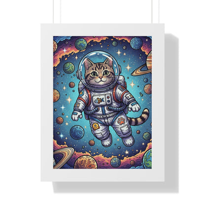 Astronaut Cat - Framed Poster