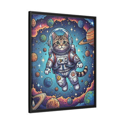 Astronaut Cat - Framed Canvas