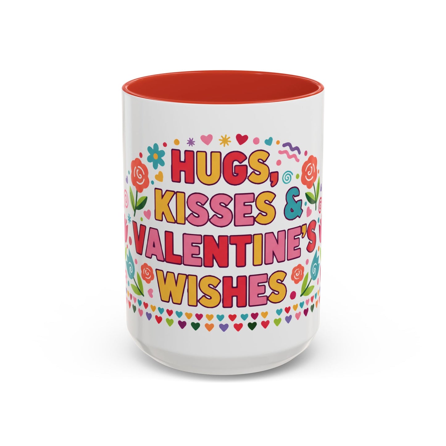 Hugs, Kisses & Valentine’s Wishes - Color Accent Mug
