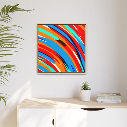 Abstract Rainbow Swirl Arc - Framed Canvas