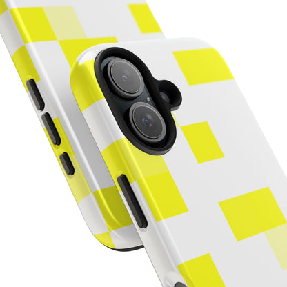 Yellow Pixel Grid -  Phone Case