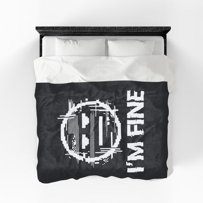 I’m Fine Glitched Smiley - Plush Blanket