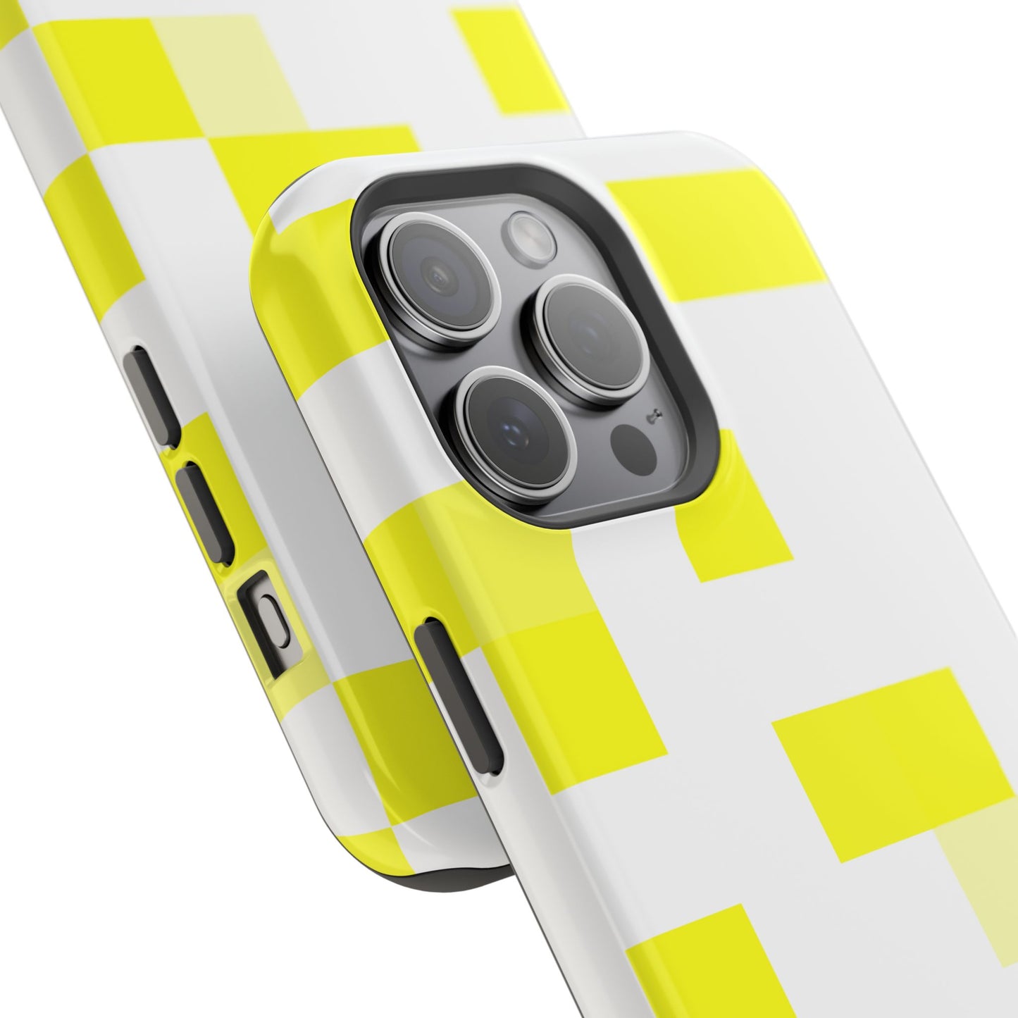 Yellow Pixel Grid -  Magnetic Phone Case