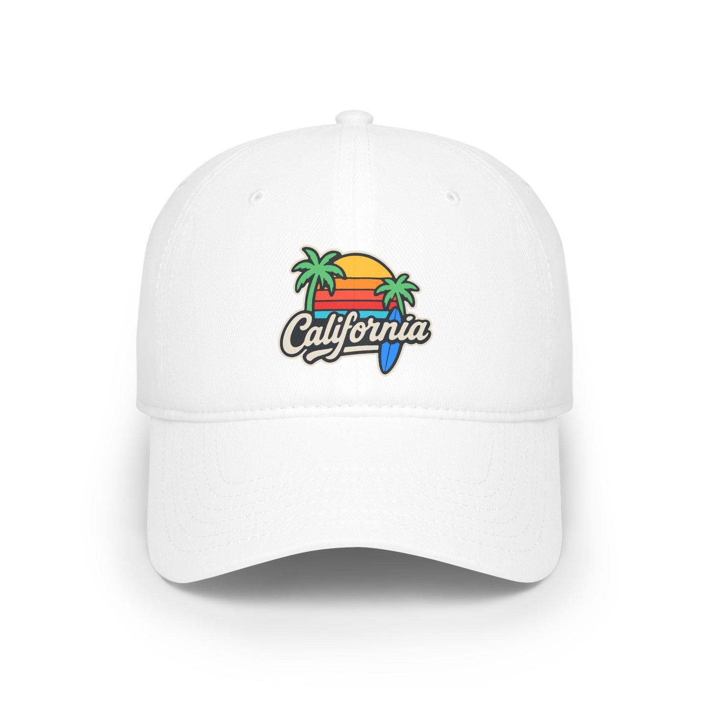California Sunset Low Profile Baseball Cap, Beach Hat, Summer Accessory, Travel Gear, Vacation Cap, Gift for Him/Her