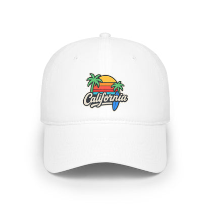 California Sunset Low Profile Baseball Cap, Beach Hat, Summer Accessory, Travel Gear, Vacation Cap, Gift for Him/Her