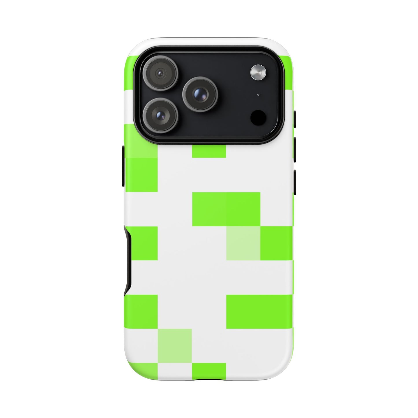 Lime Green Pixel Grid - Phone Case