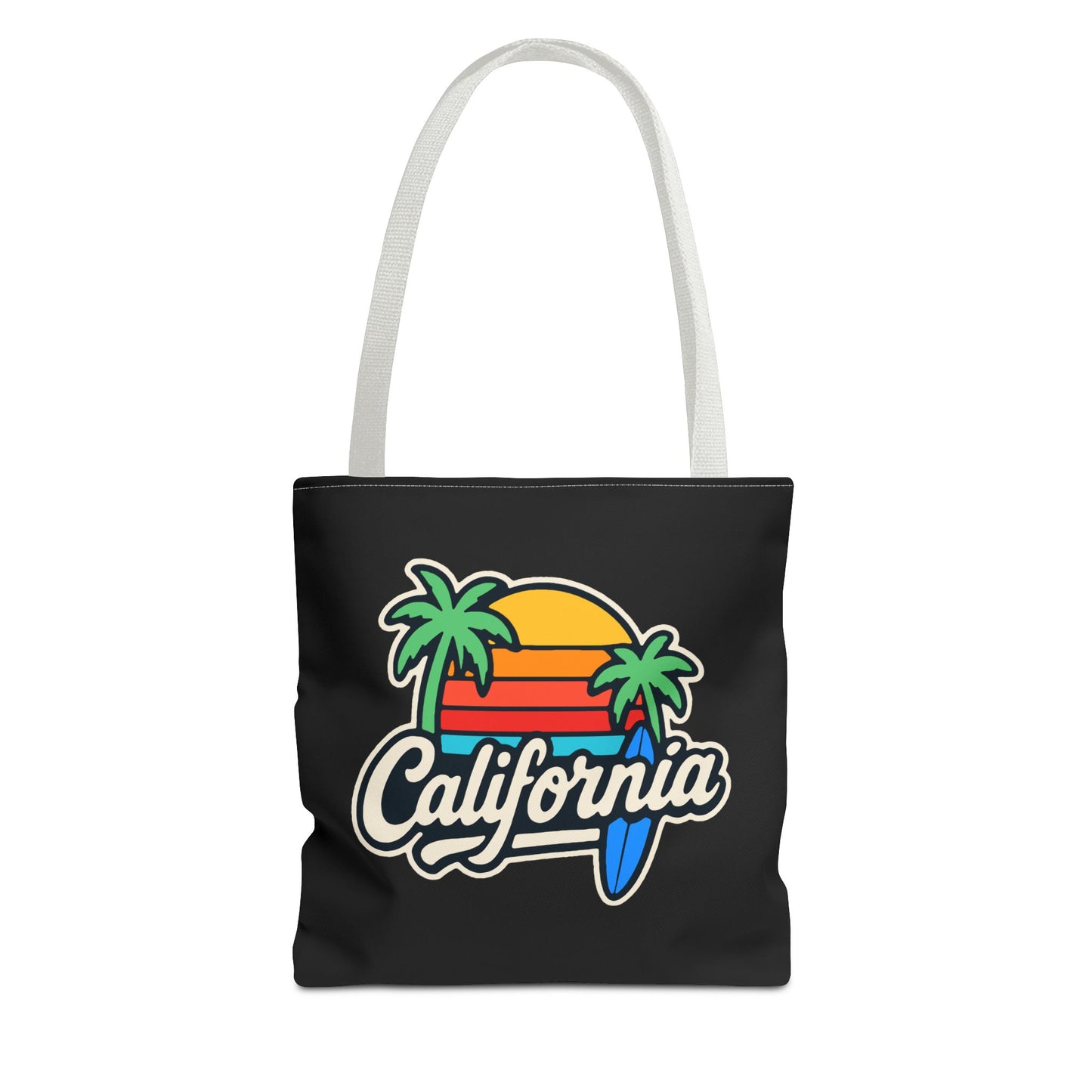 California Retro Tote Bag - Beach Vibes, Summer Accessory, Travel Bag, Gift for Friends, Eco-Friendly Shopping