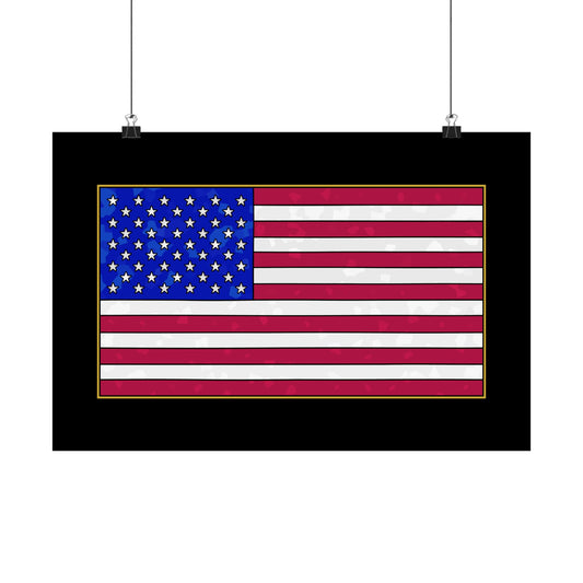 New Glory American Flag (Gold Edge Edition) - Poster