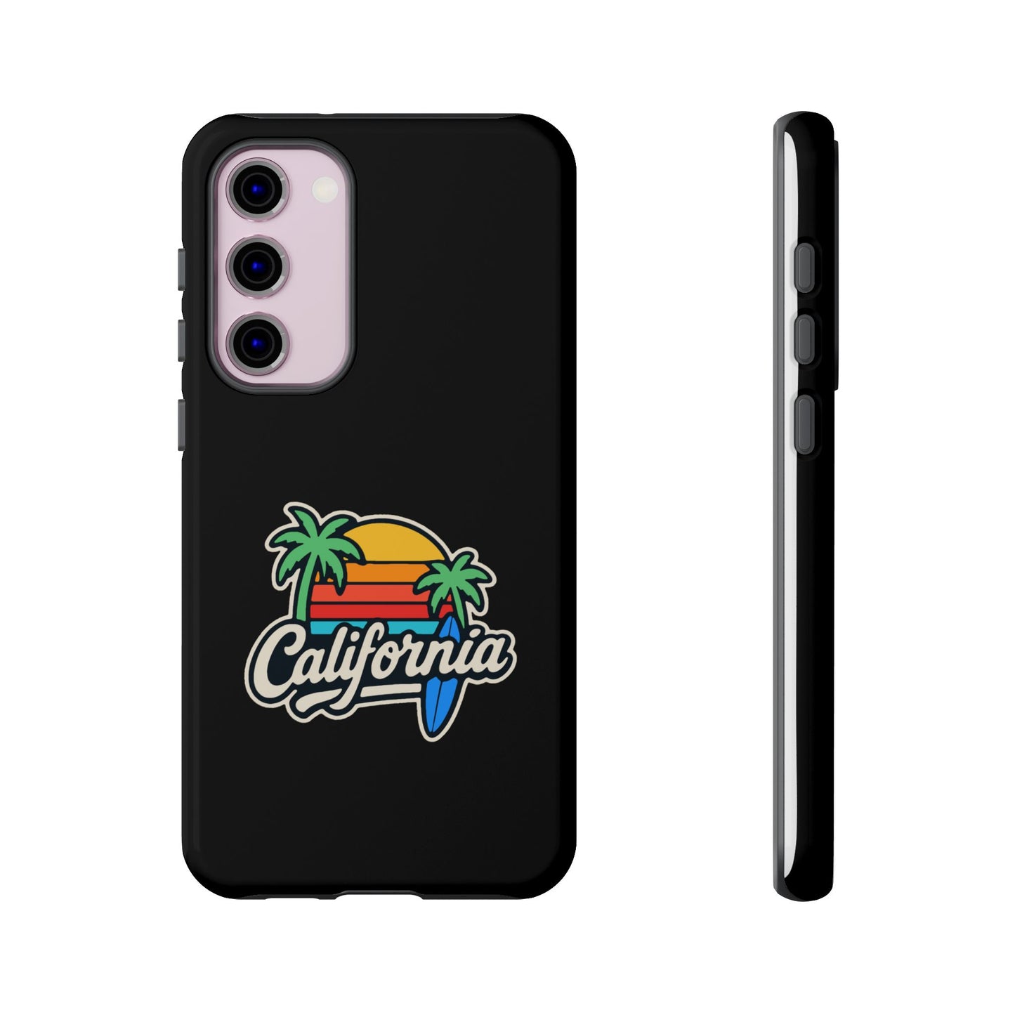 California Sunset Phone Case, Tropical Cell Phone Cover, Beach Lover Gift, Summer Vibes Accessory, Surfing Decor, Personalized Case