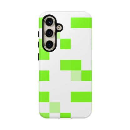 Lime Green Pixel Grid - Phone Case