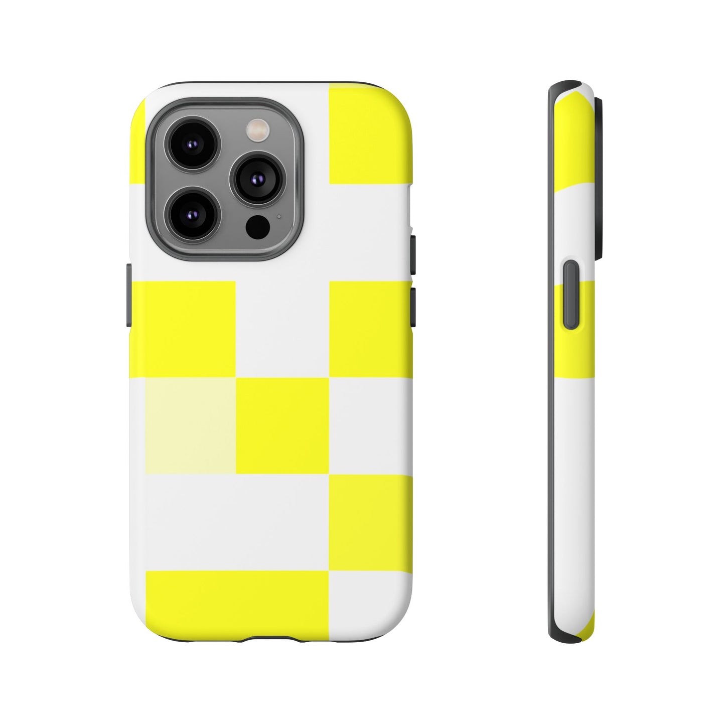 Yellow Pixel Grid - Phone Case