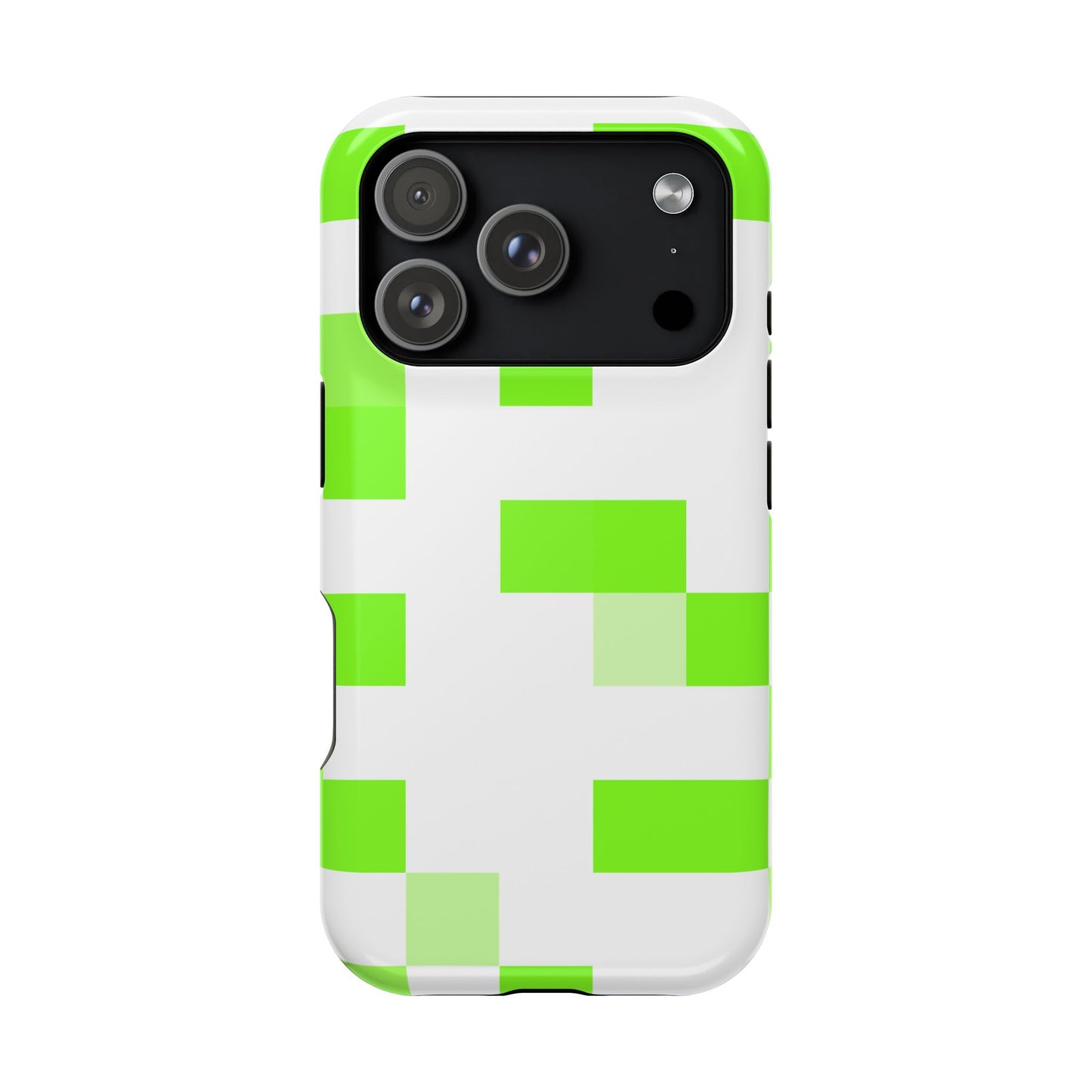 Lime Green Pixel Grid - Magnetic Phone Case