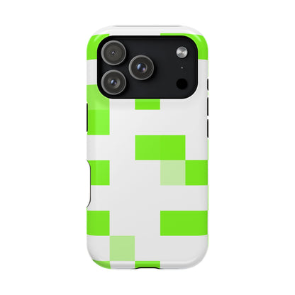 Lime Green Pixel Grid - Magnetic Phone Case