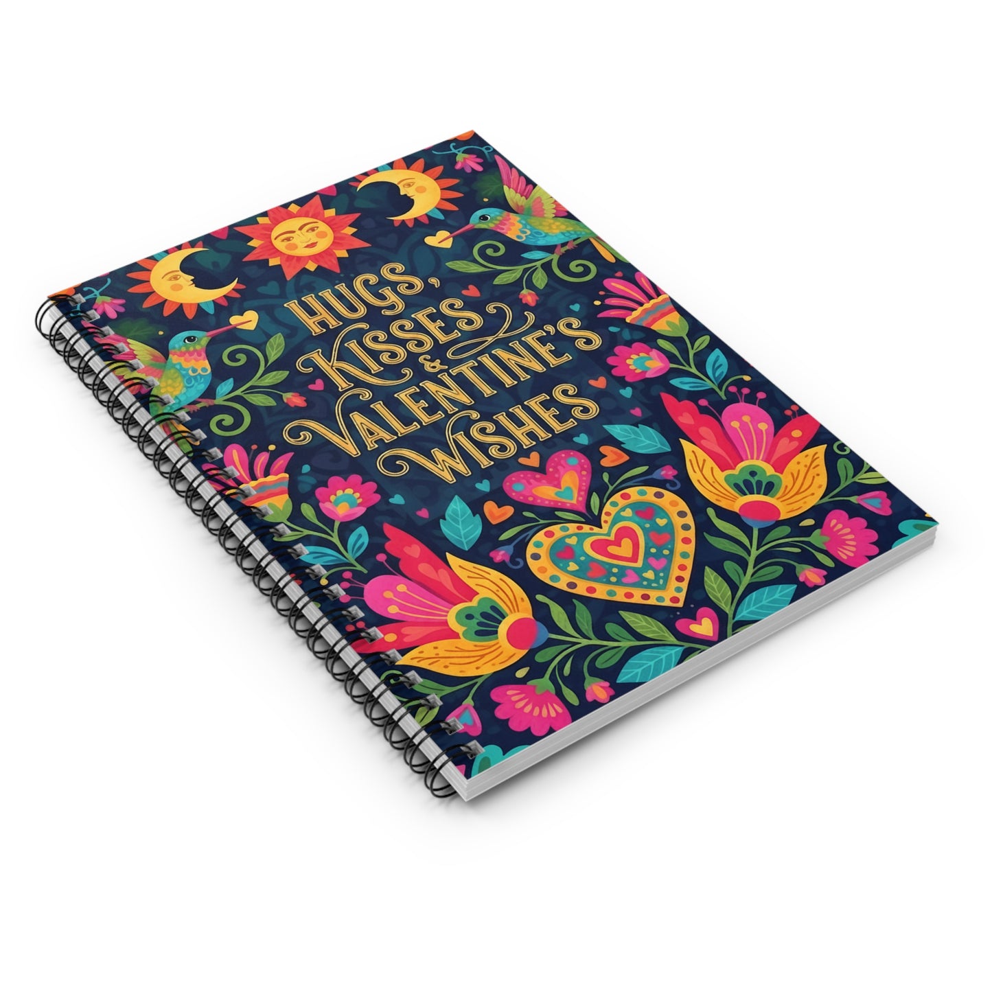 Hugs, Kisses & Valentine’s Wishes - Spiral Notebook