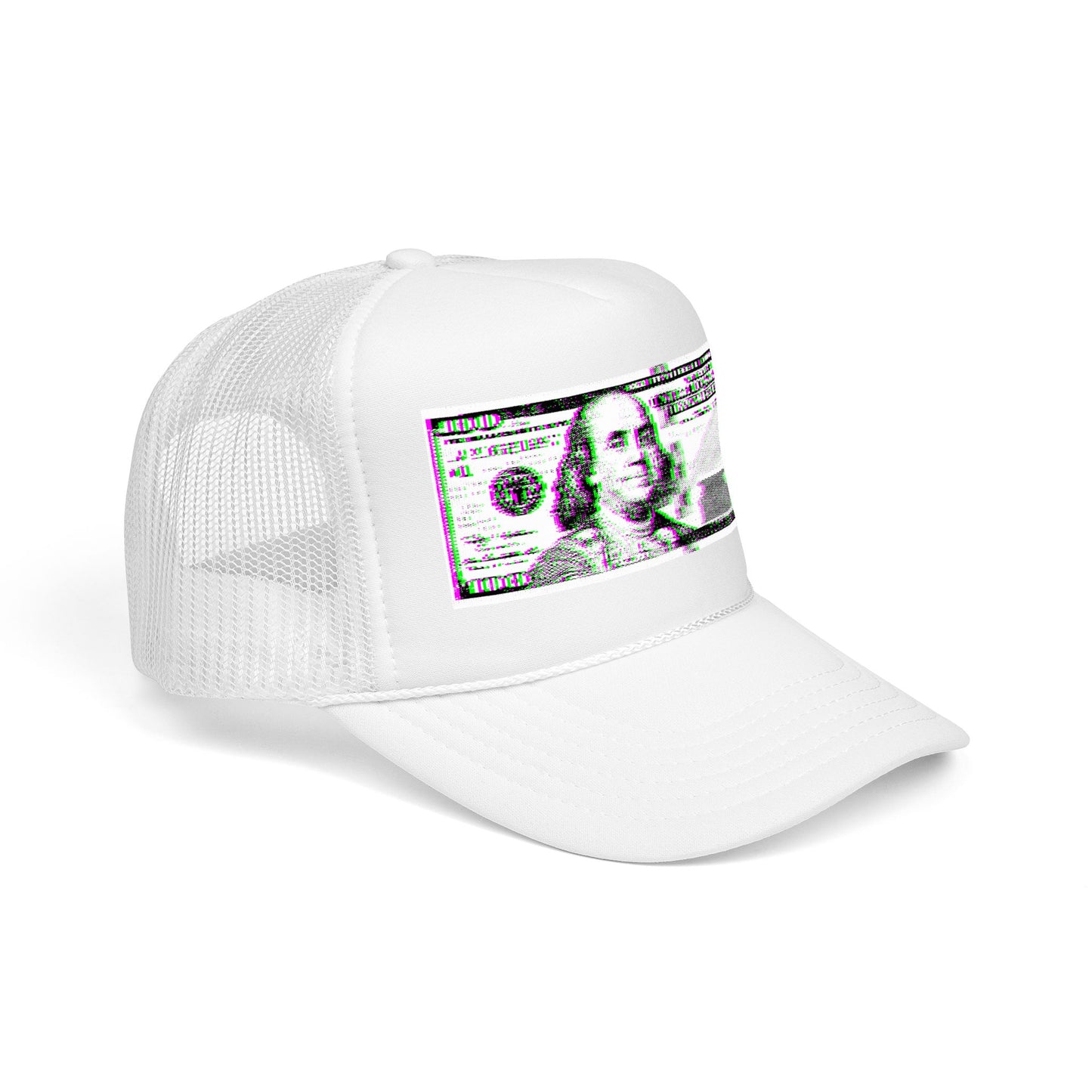 100 Dollars Bill - Green/Magenta Glitch - Cap