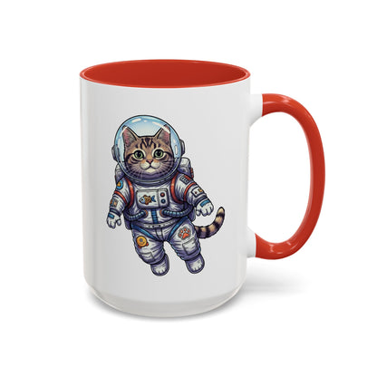 Astronaut Cat - Color Accent Mug