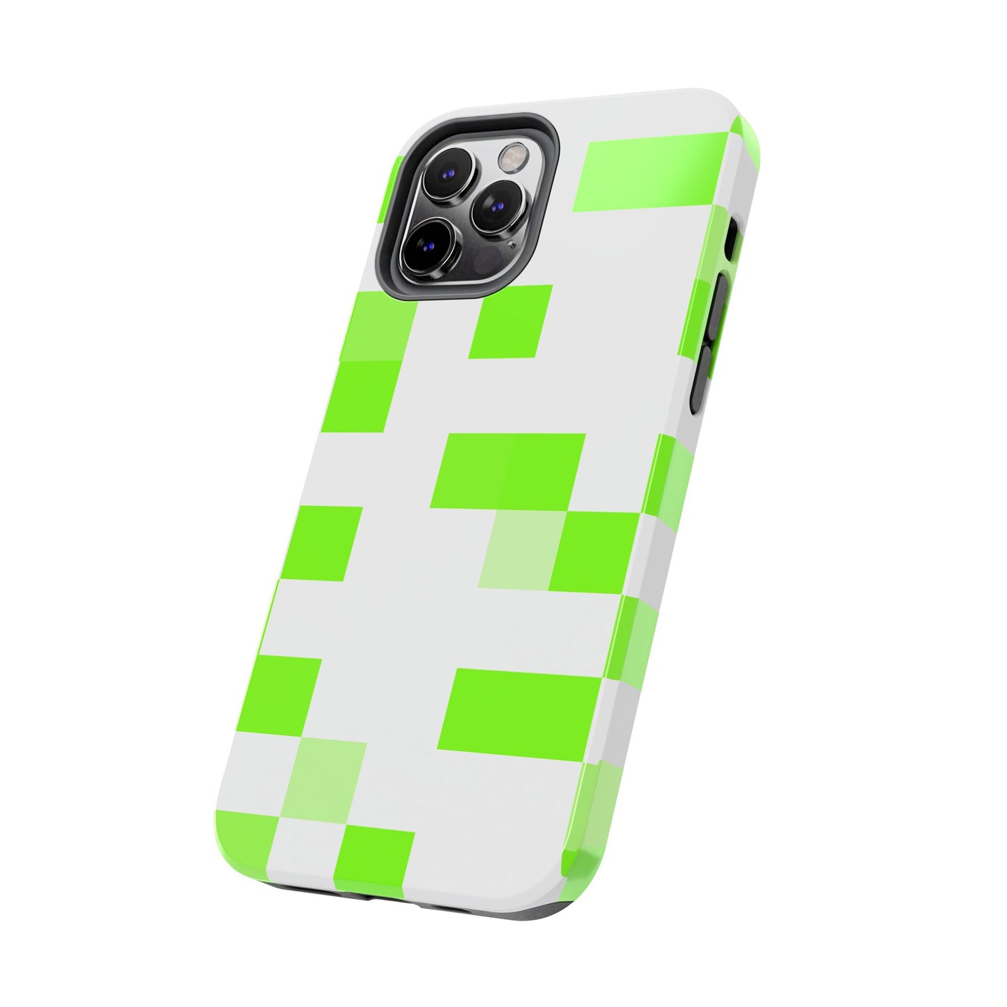 Lime Green Pixel Grid - Phone Case