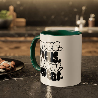 Move. Focus. Grow. Repeat. - Colorful Mug