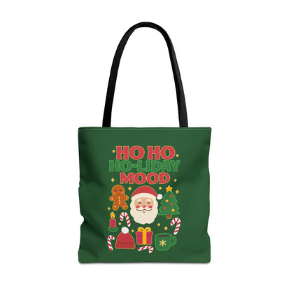Festive Holiday Tote Bag, Christmas Bag, Santa Gift Bag, Ho Ho Ho Mood, Seasonal Shopping Tote, Cute Winter Accessory