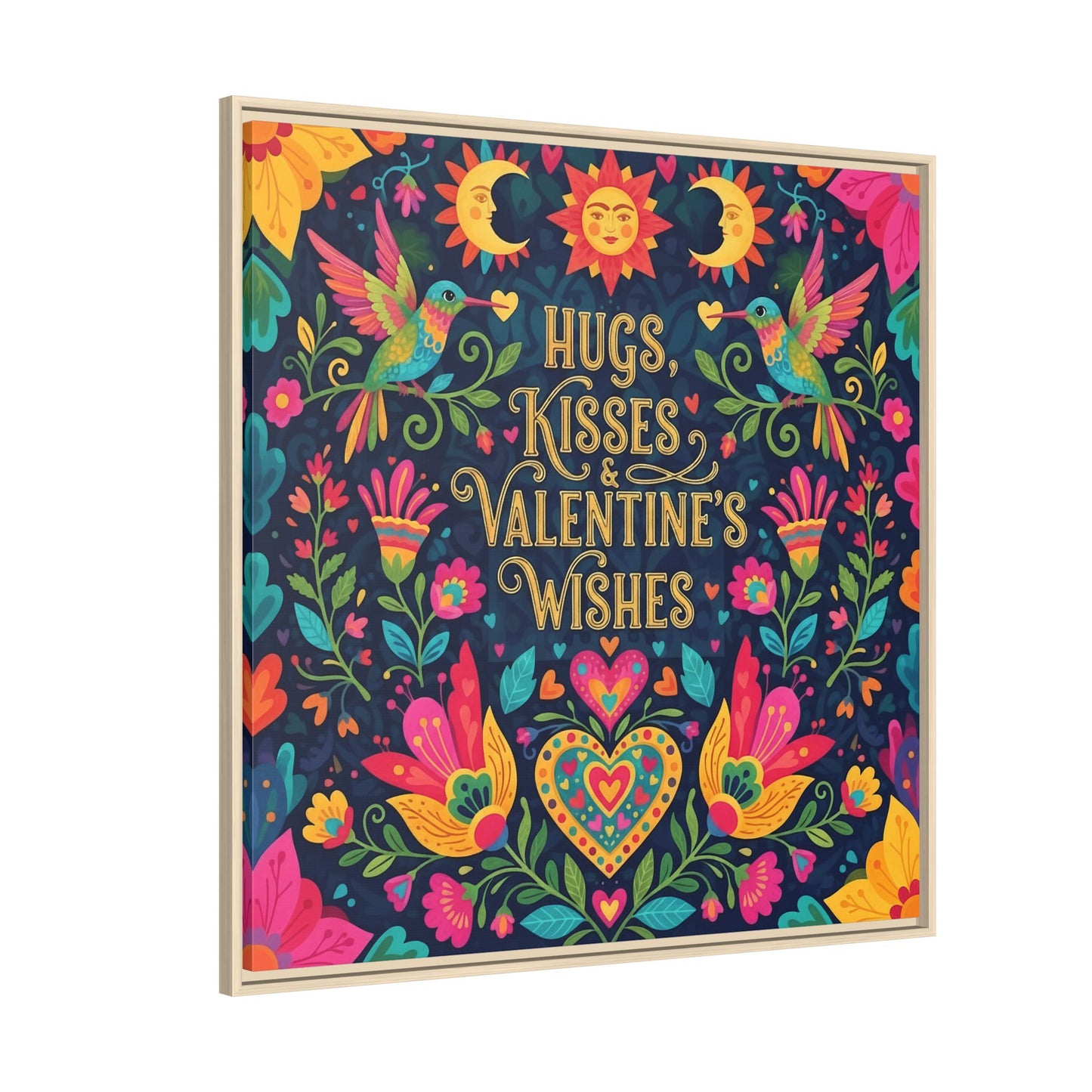 Hugs, Kisses & Valentine’s Wishes - Framed Canvas