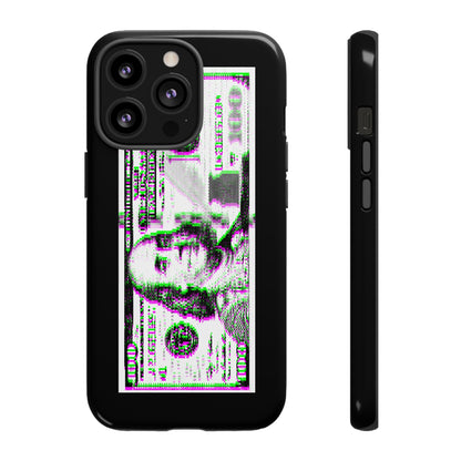 100 Dollars Bill - Green/Magenta Glitch - Phone Case