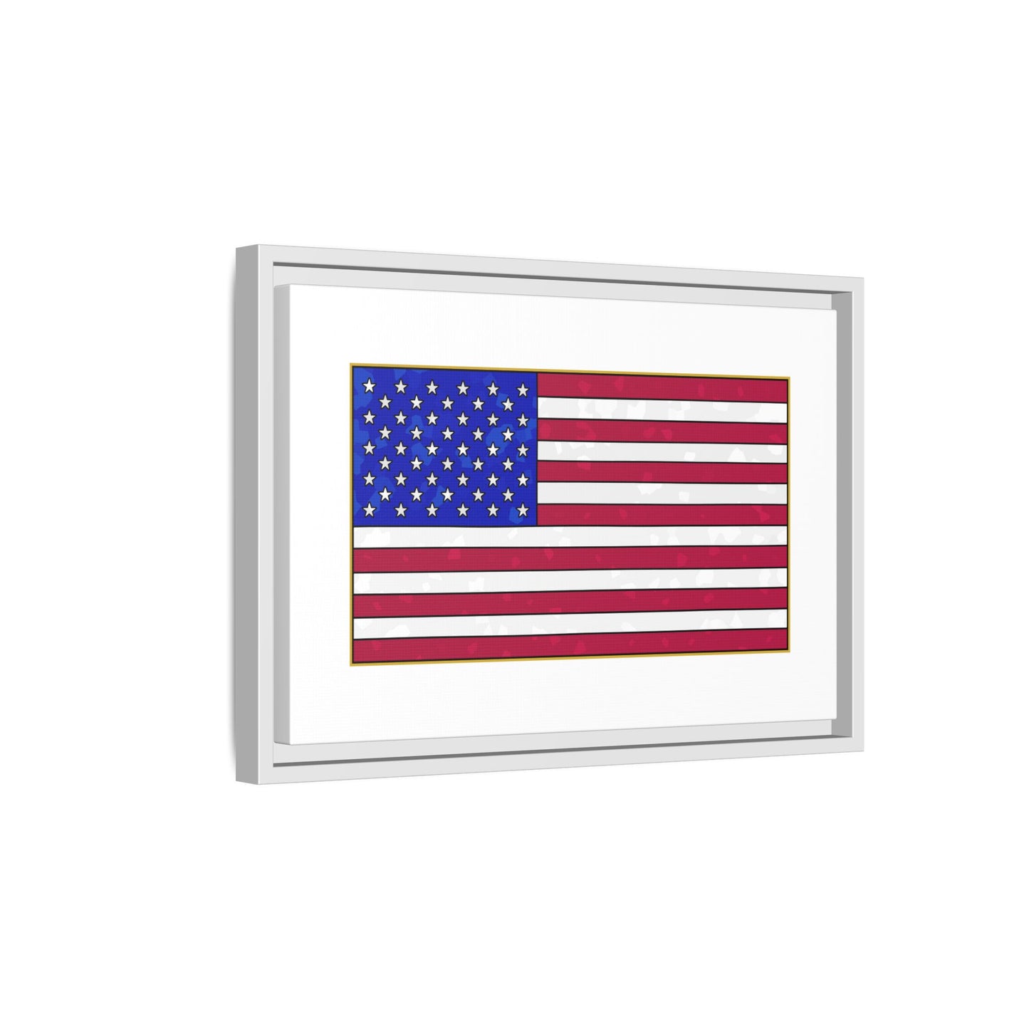 New Glory American Flag (Gold Edge Edition) - Framed Canvas