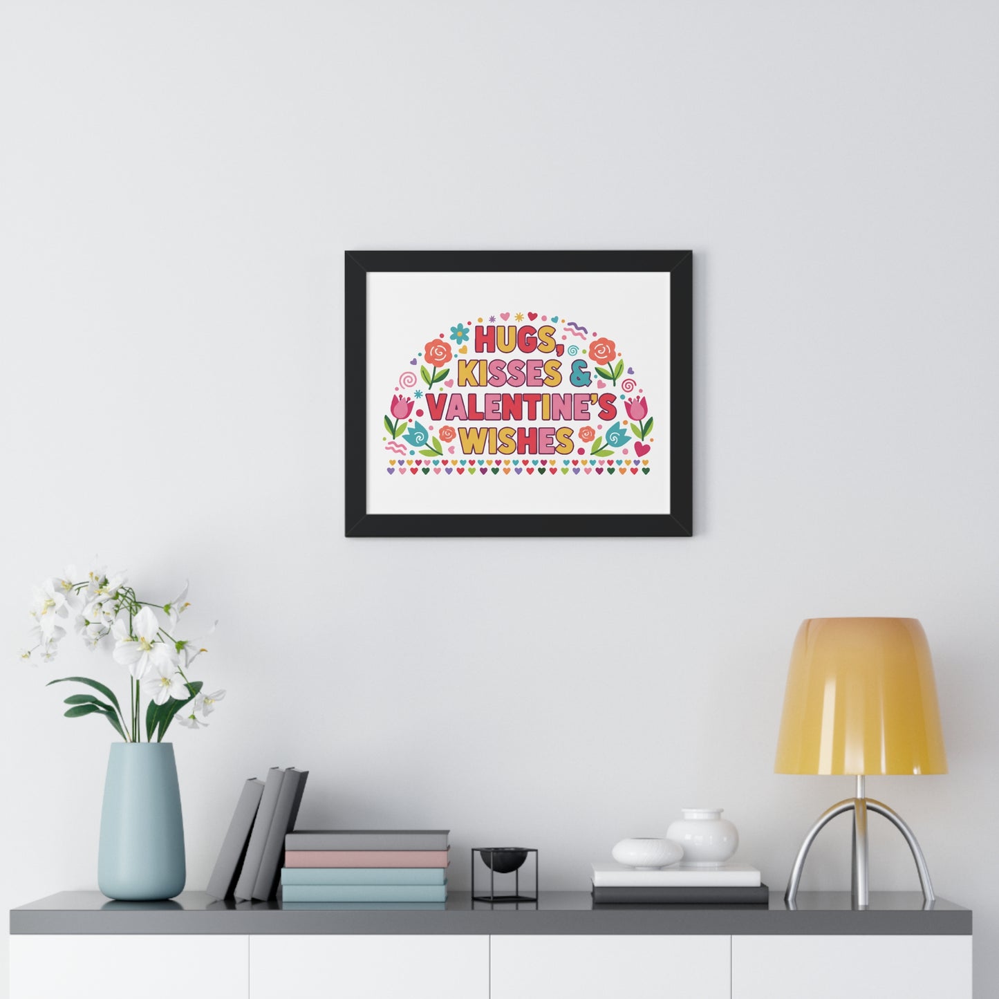 Hugs, Kisses & Valentine's Wishes - Framed Poster