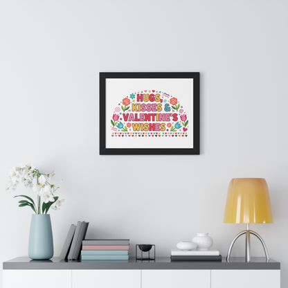 Hugs, Kisses & Valentine's Wishes - Framed Poster