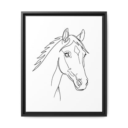 Horse Portrait Sketch - Framed Canvas