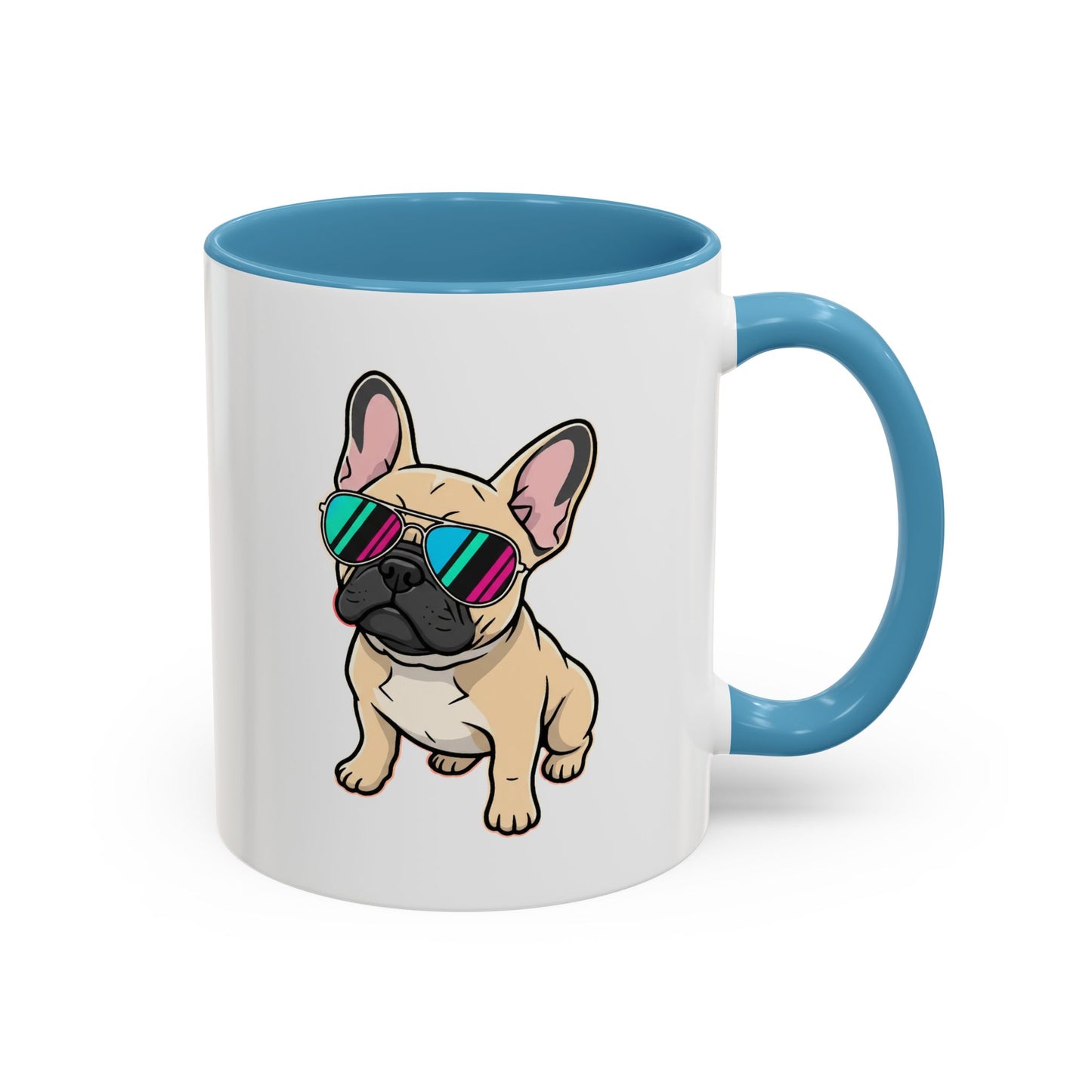 French Bulldog with Sunglasses - Color Accent Mug