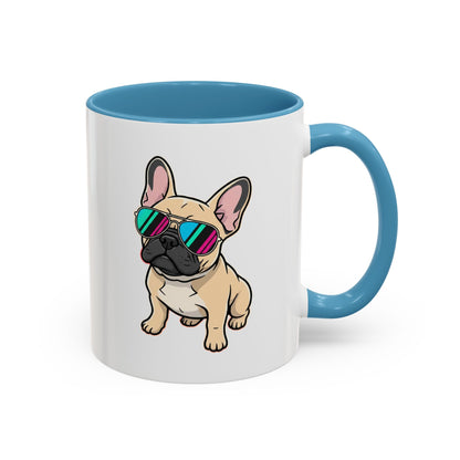French Bulldog with Sunglasses - Color Accent Mug