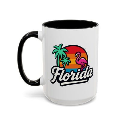 Florida Sunset Palm - Color Accent Mug