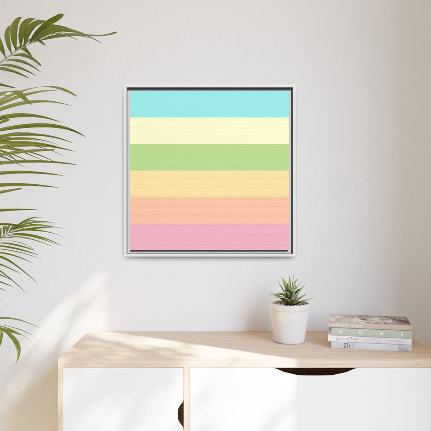 Pastel Stripes - Framed Canvas