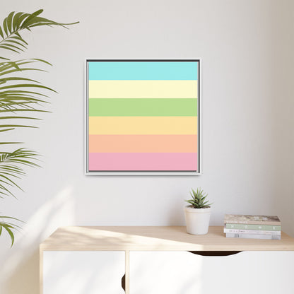 Pastel Stripes - Framed Canvas
