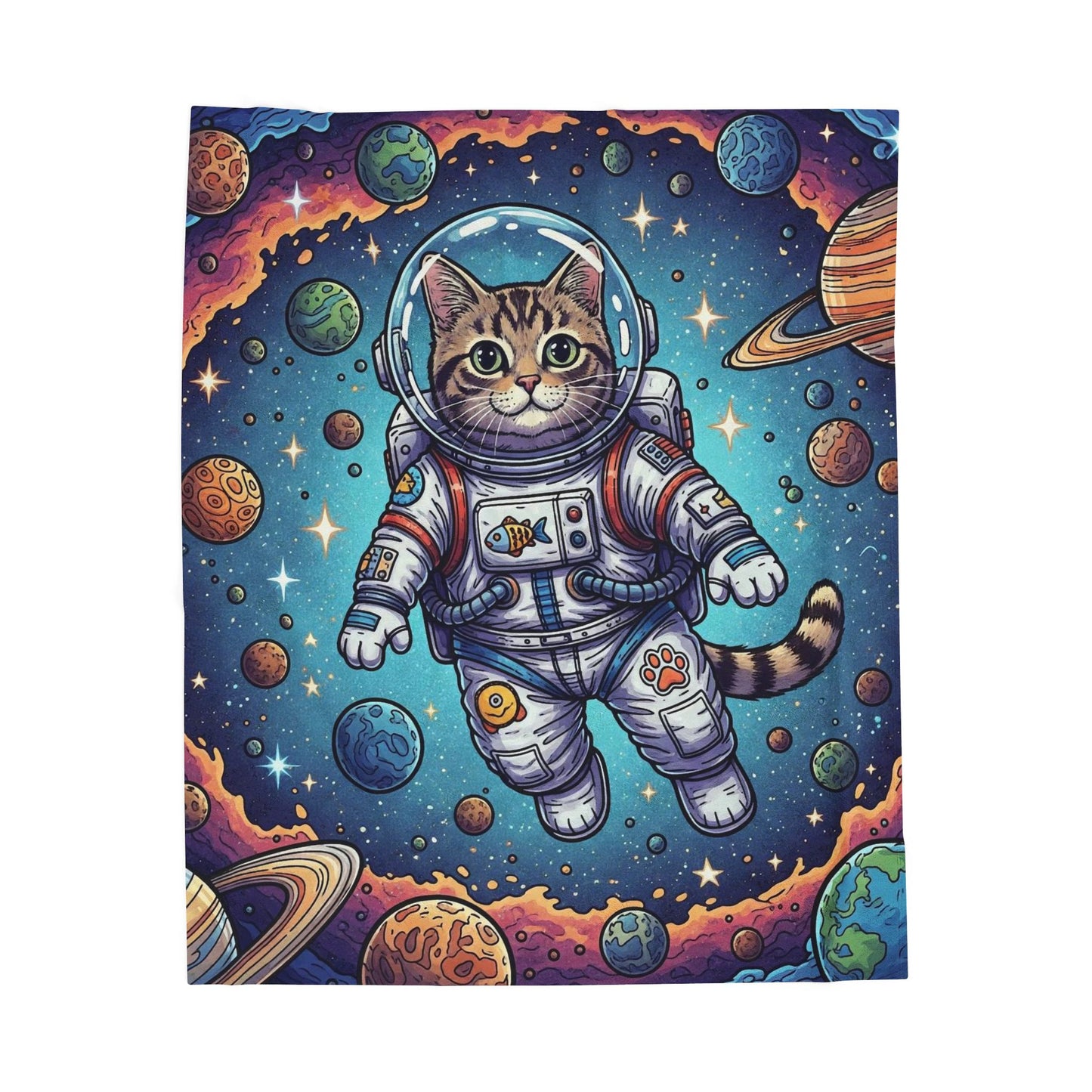 Astronaut Cat - Plush Blanket