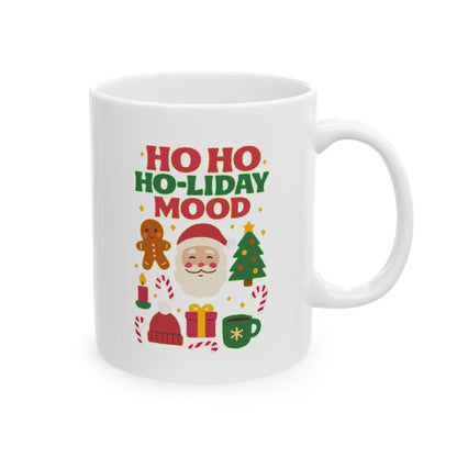 Festive Holiday Ceramic Mug, Christmas Coffee Cup, Holiday Gift Mug, Cute Gingerbread Design, Cozy Winter Drinkware