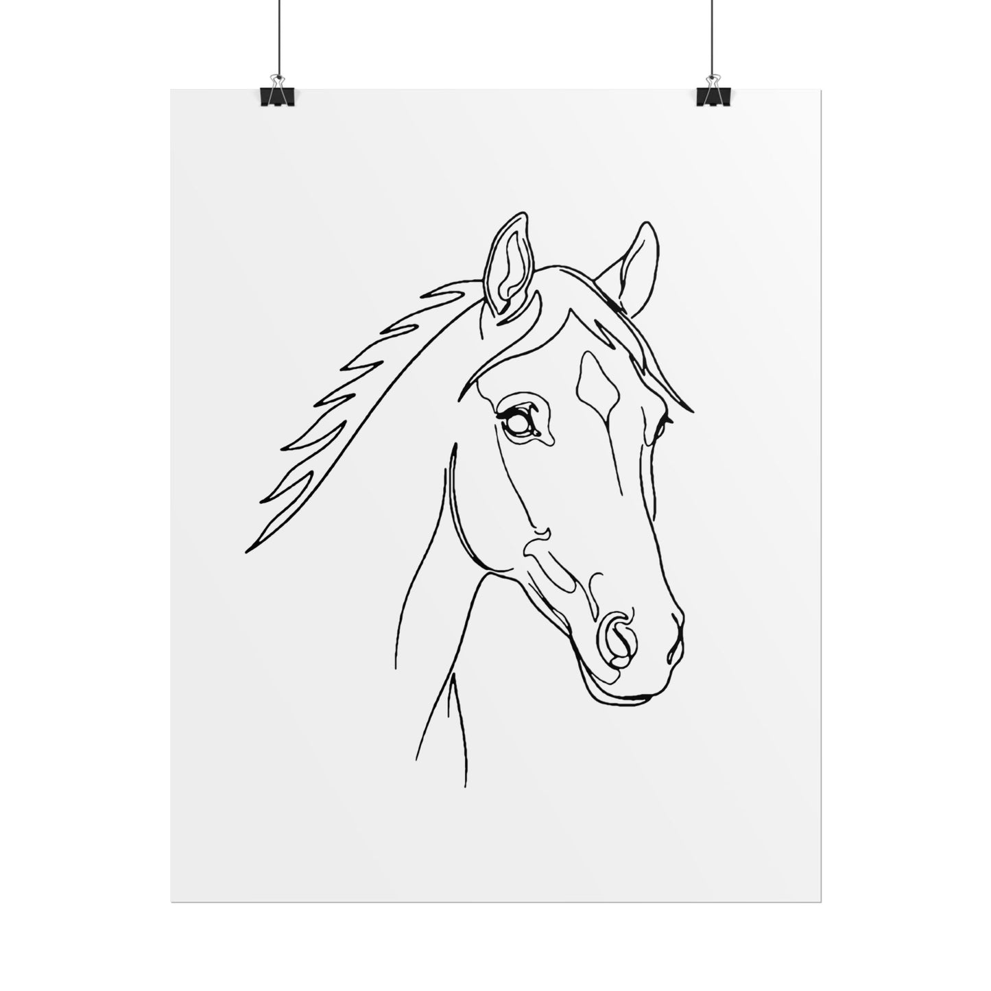Horse Portrait Sketch - Rolled Poster